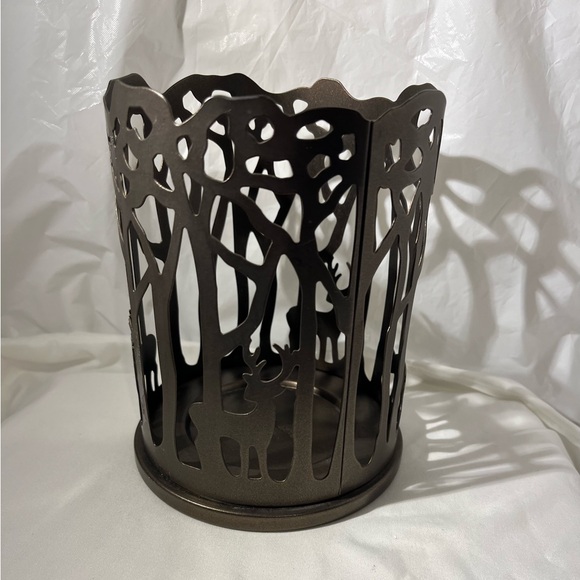 PartyLite Bronze Silhouette Woodland Light Candle Sleeve - Picture 1 of 6